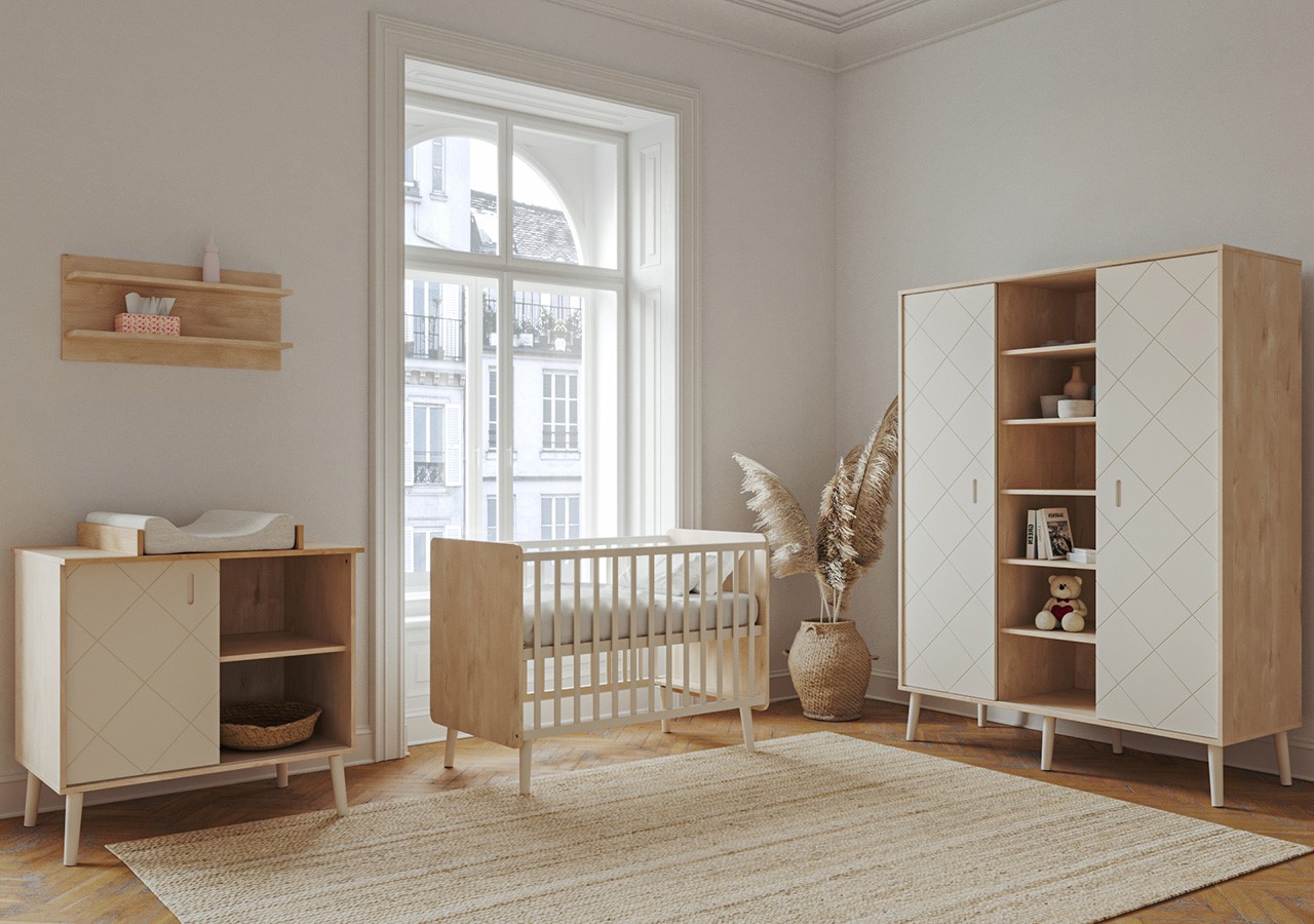 Dvoudílná šatní skříň Faktum Peak Natural Oak & White